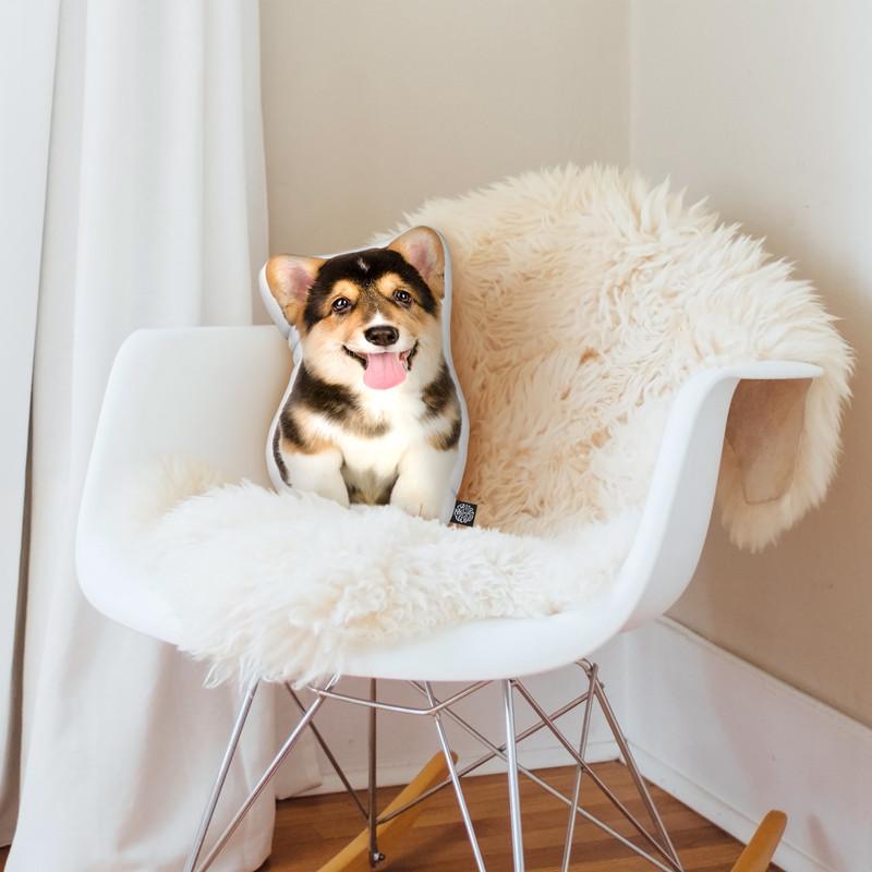 Corgi Black Throw Pillow By All About Vibe