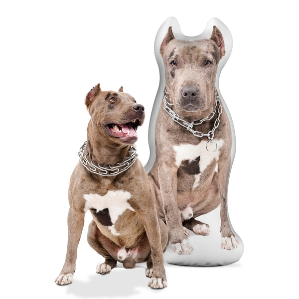 Custom Pitbull Shaped Dog Pillow
