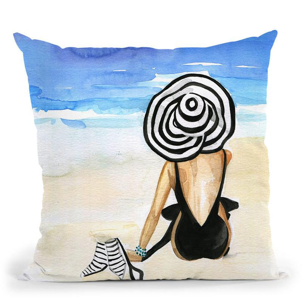 Beach Time Throw Pillow By Rongrong