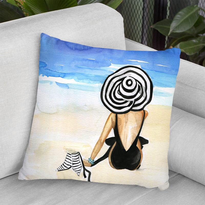 Beach Time Throw Pillow By Rongrong
