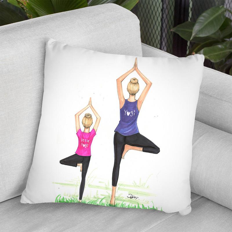 Yogi And Little Yogi Throw Pillow By Rongrong