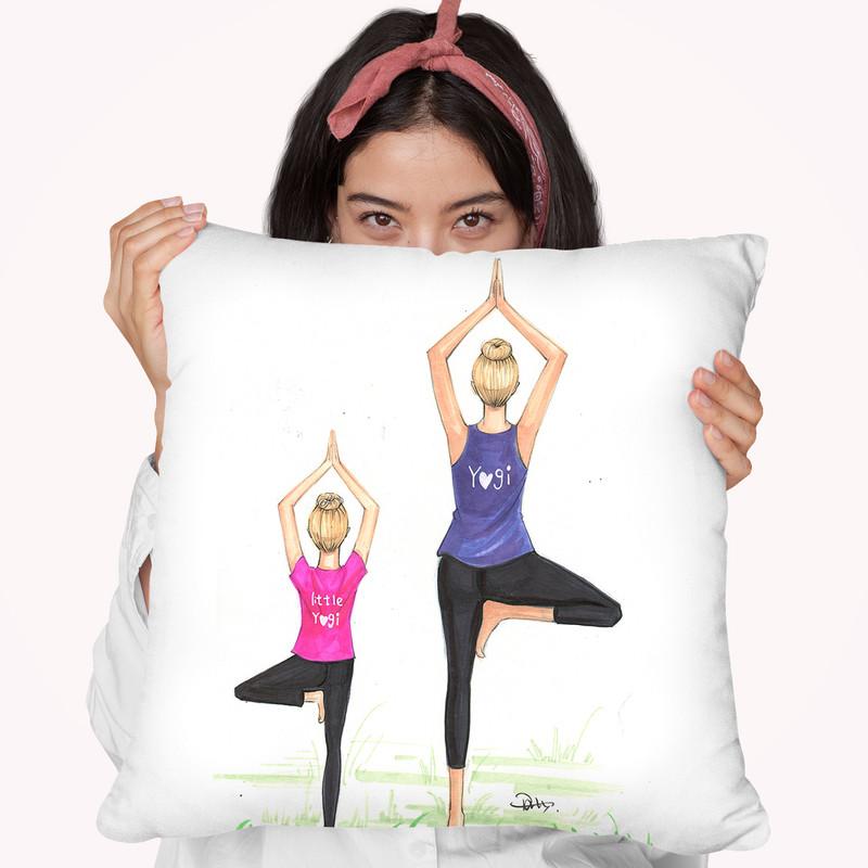 Yogi And Little Yogi Throw Pillow By Rongrong
