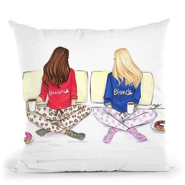 Blonde Brunette Throw Pillow By Rongrong