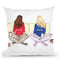 Blonde Brunette Throw Pillow By Rongrong