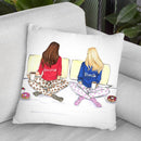 Blonde Brunette Throw Pillow By Rongrong