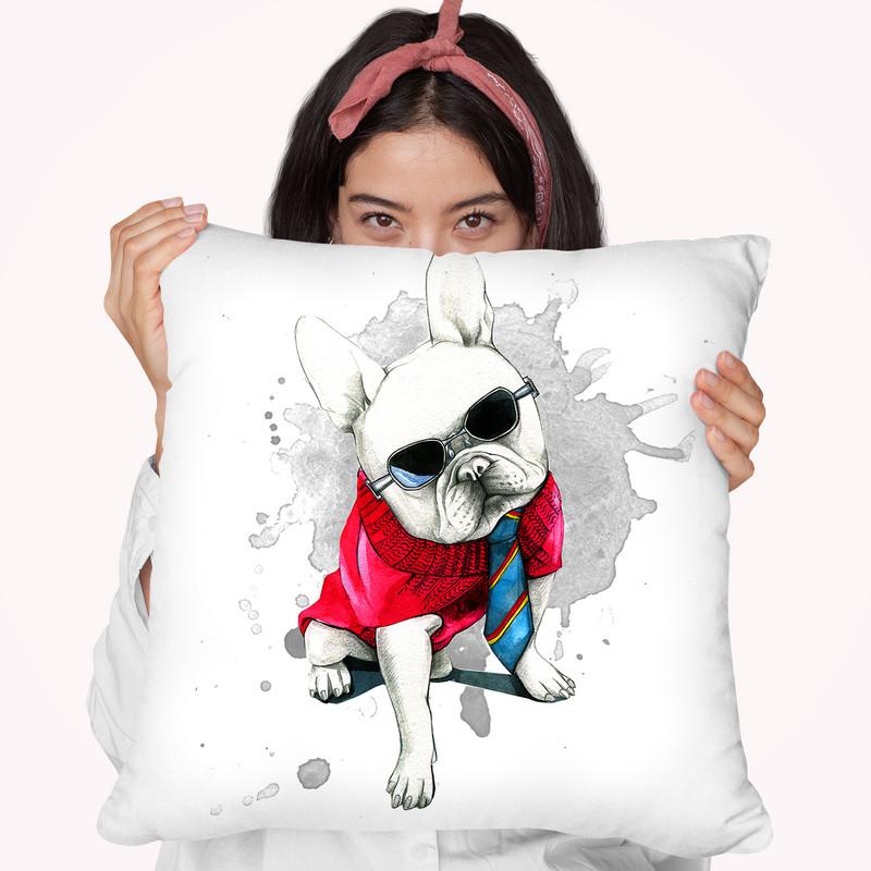 Bulldog Throw Pillow By Rongrong