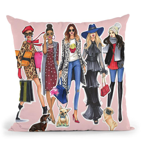 Fashion Friends Throw Pillow By Rongrong
