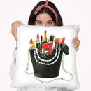Fry Day Makeup Throw Pillow By Rongrong