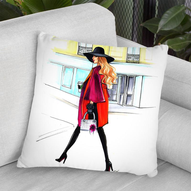 Dior Lady Throw Pillow By Rongrong