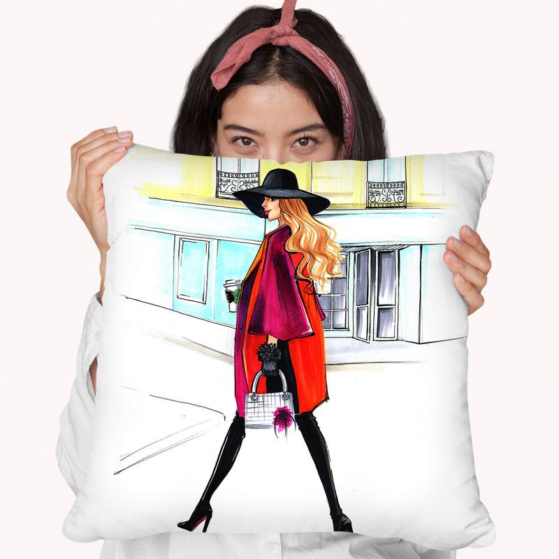 Dior Lady Throw Pillow By Rongrong