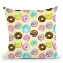 Donuts Pattern Throw Pillow By Rongrong