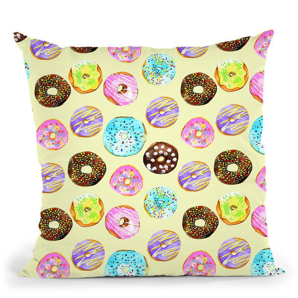 Donuts Pattern Throw Pillow By Rongrong