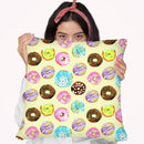 Donuts Pattern Throw Pillow By Rongrong
