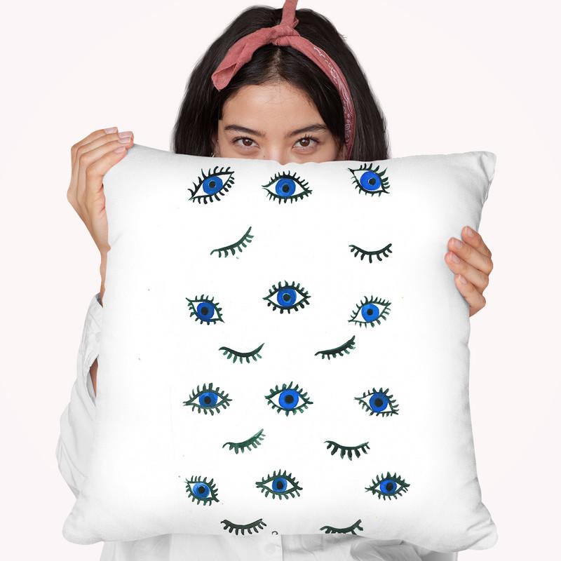 Evil Eyes Throw Pillow By Rongrong