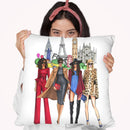 Fashion Week Ladies Throw Pillow By Rongrong