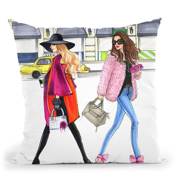 Feburary Pink Fashionistas Throw Pillow By Rongrong