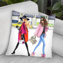 Feburary Pink Fashionistas Throw Pillow By Rongrong