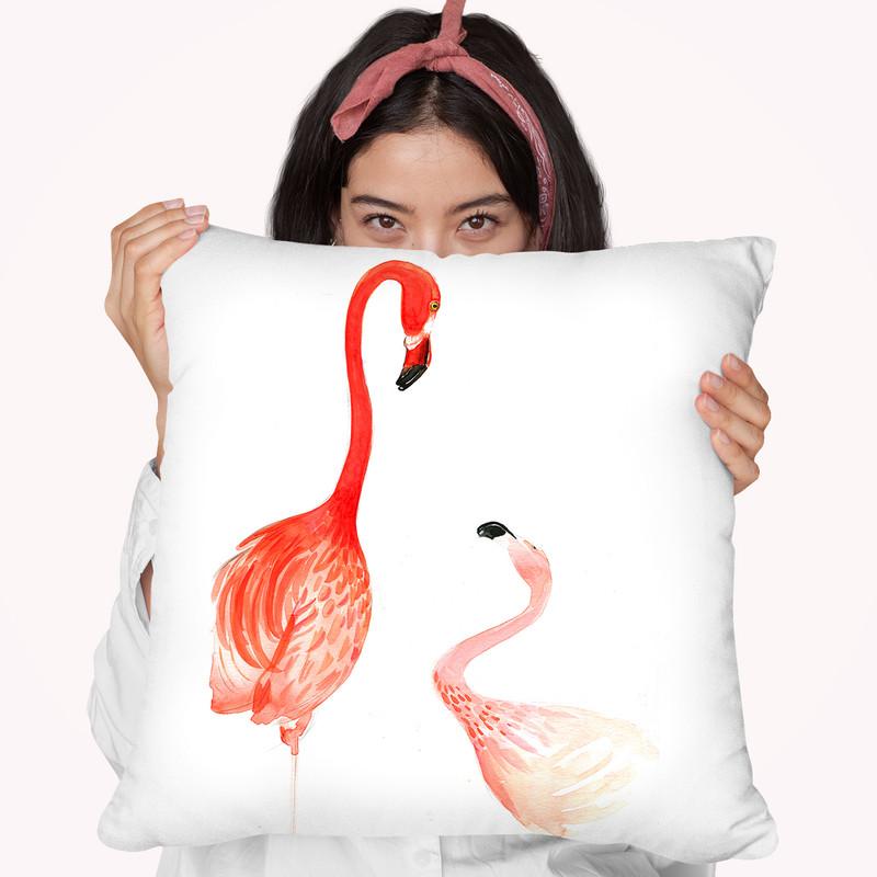Flamingo Throw Pillow By Rongrong
