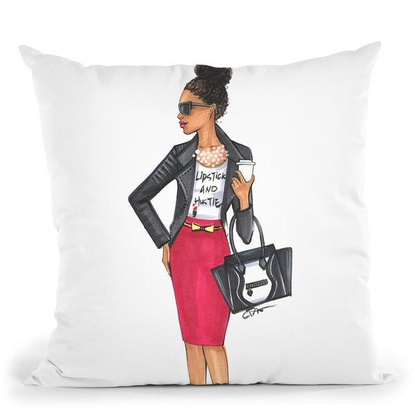 Girl Boss-African American Girl Throw Pillow By Rongrong