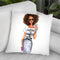 Glitter Alwasy A Good Idea-Afro Throw Pillow By Rongrong
