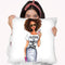 Glitter Alwasy A Good Idea-Afro Throw Pillow By Rongrong