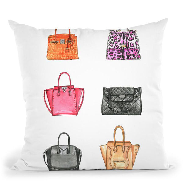 Handbag Collection Throw Pillow By Rongrong