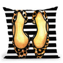 Heels And Strips Throw Pillow By Rongrong