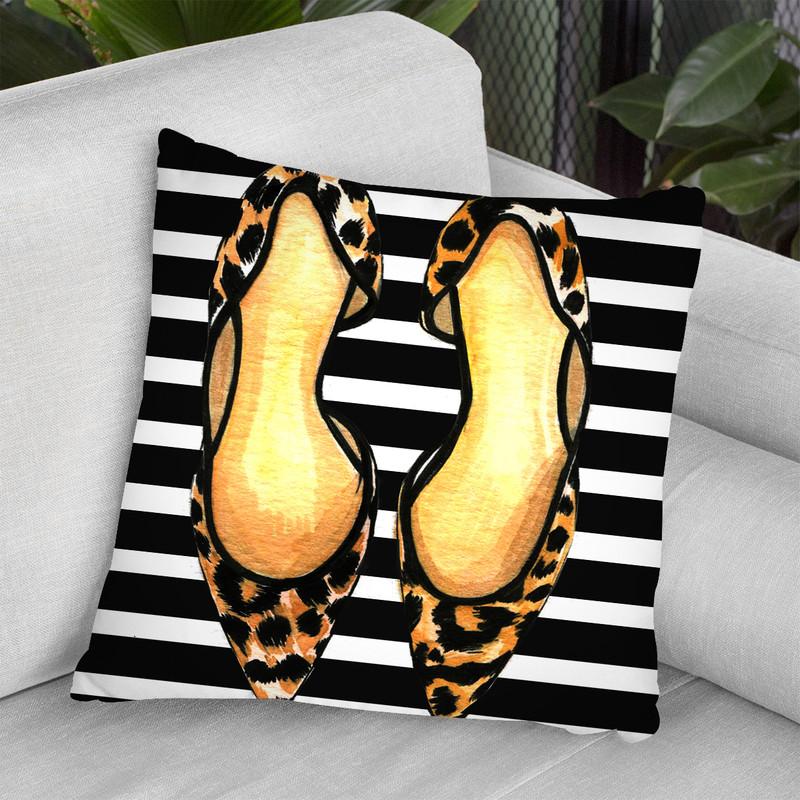 Heels And Strips Throw Pillow By Rongrong