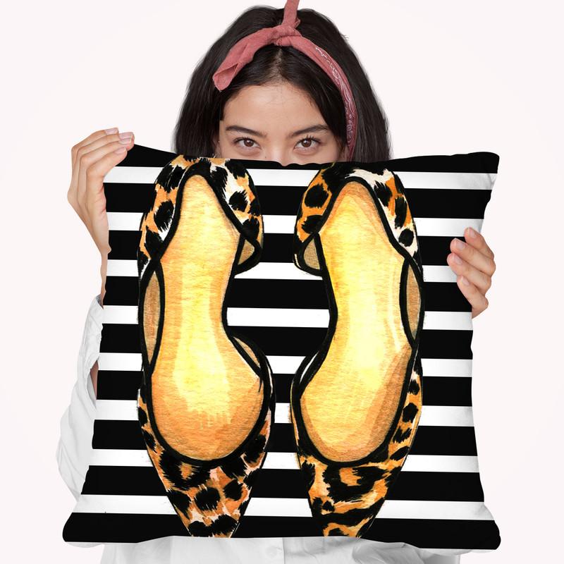 Heels And Strips Throw Pillow By Rongrong