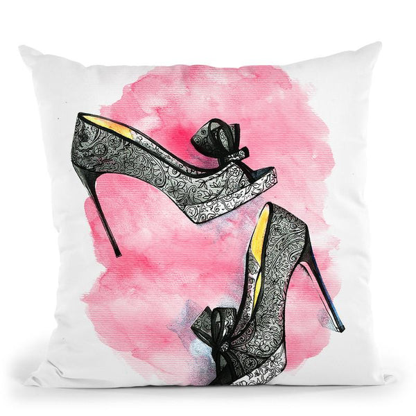 High Heels-Black Lace Throw Pillow By Rongrong