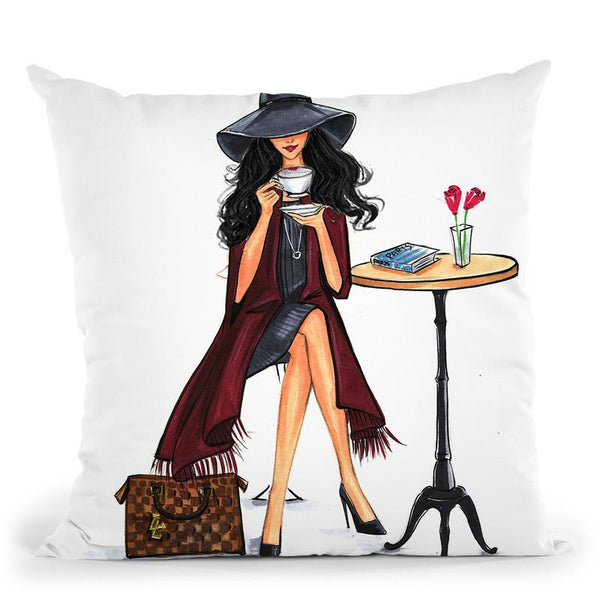 Lady Latte Throw Pillow By Rongrong