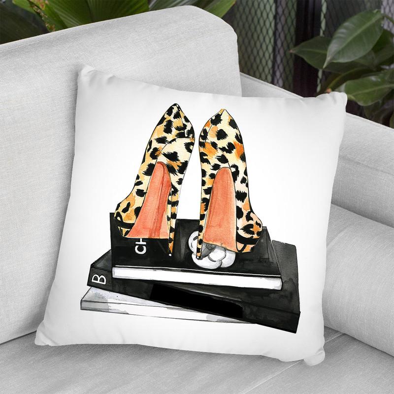 Lepordoes And Chanel Book Throw Pillow By Rongrong