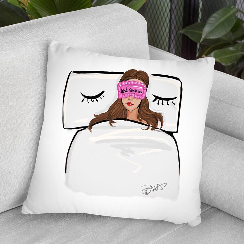 Let'S Sleep In Throw Pillow By Rongrong
