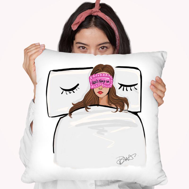 Let'S Sleep In Throw Pillow By Rongrong