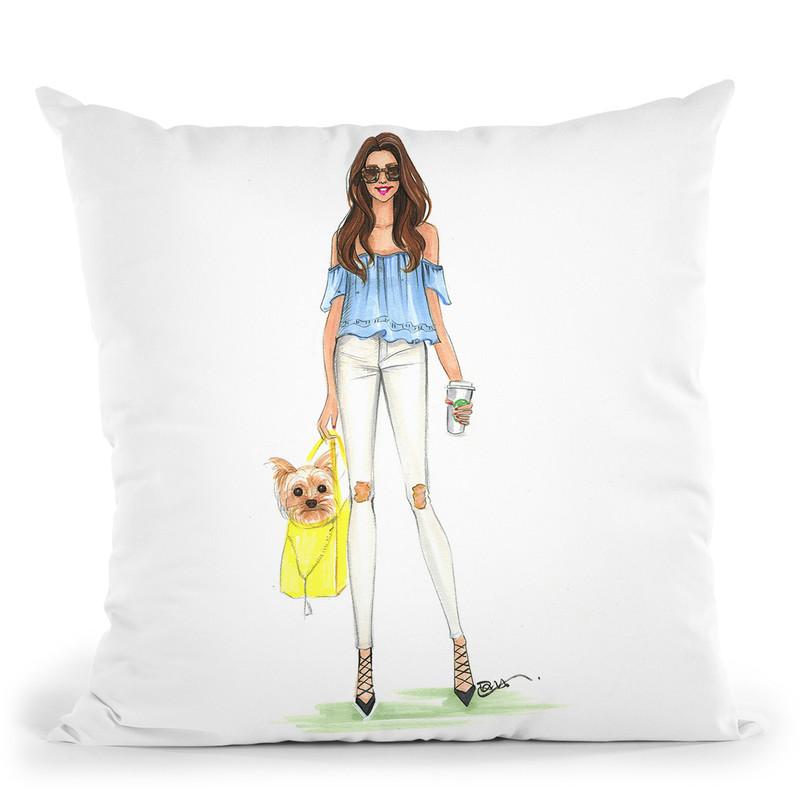 Me And Yorkie Throw Pillow By Rongrong