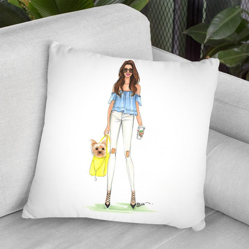 Me And Yorkie Throw Pillow By Rongrong