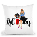 Monday Coffee Throw Pillow By Rongrong