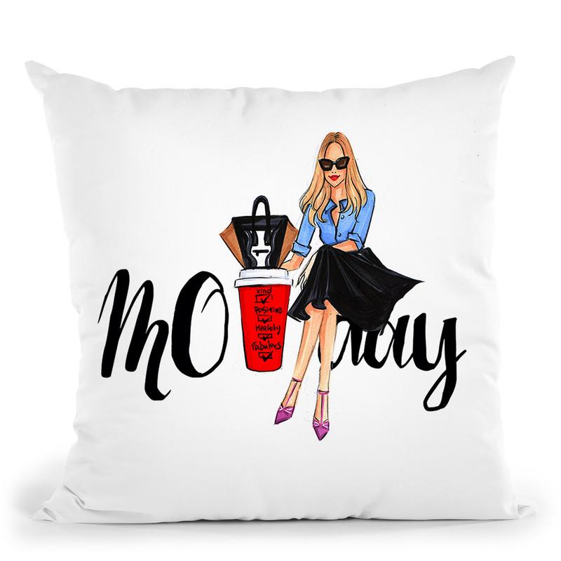 Monday Coffee Throw Pillow By Rongrong