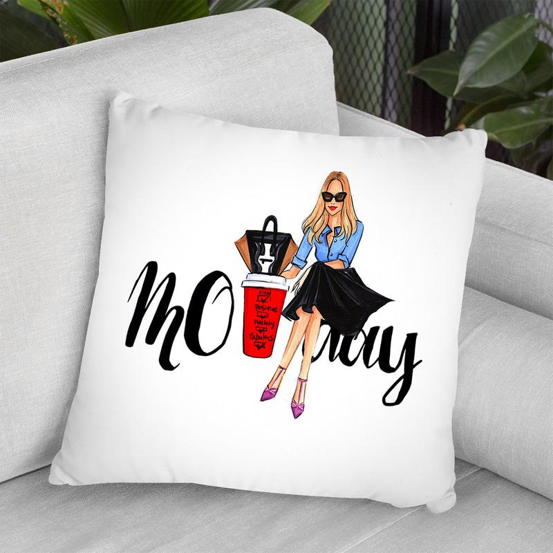 Monday Coffee Throw Pillow By Rongrong