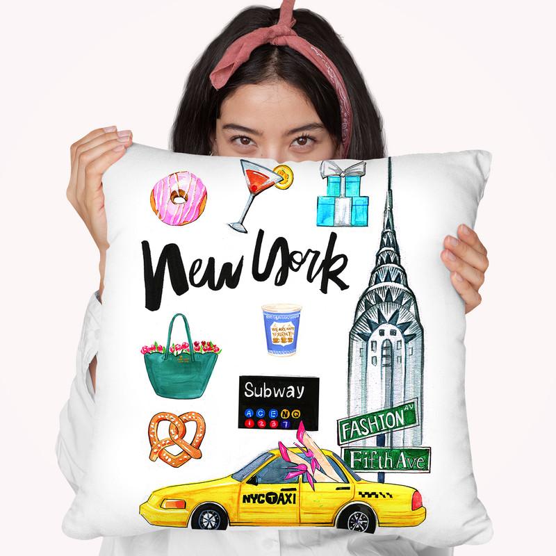 New York City Throw Pillow By Rongrong
