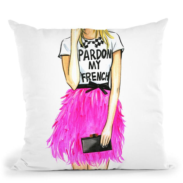 Pardon My French Throw Pillow By Rongrong