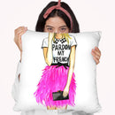Pardon My French Throw Pillow By Rongrong