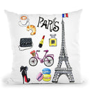 Paris Art Throw Pillow By Rongrong