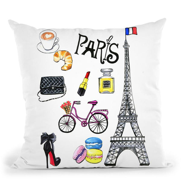 Paris Art Throw Pillow By Rongrong