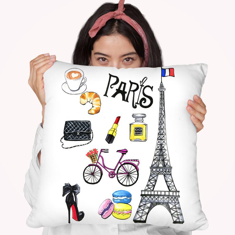Paris Art Throw Pillow By Rongrong