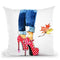 Red Dots Heels Throw Pillow By Rongrong