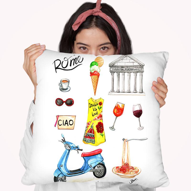 Rome Throw Pillow By Rongrong