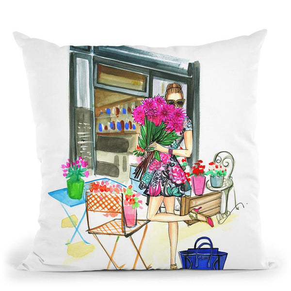 Smell The Flowers Throw Pillow By Rongrong