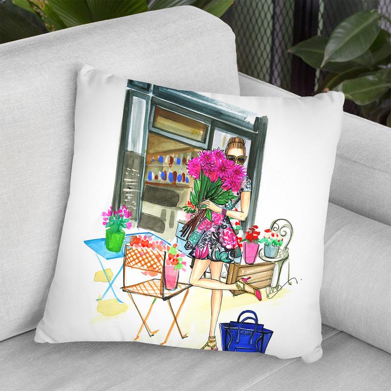 Smell The Flowers Throw Pillow By Rongrong