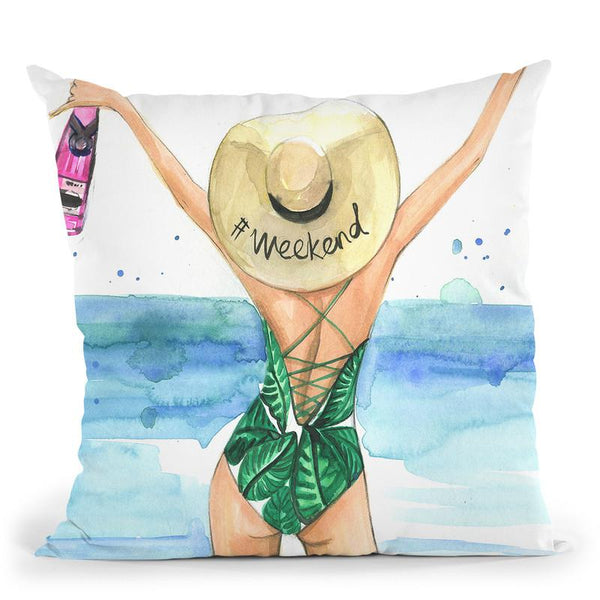 Weekends Throw Pillow By Rongrong